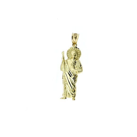 10K Real Gold Rope Chain and San Judas Saint Jude Pendant Set - Picture 6 of 10